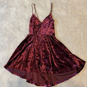 Urban outfitters crushed velvet romper